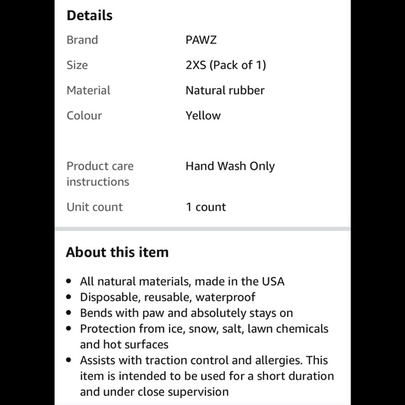 PAWS XS Yellow 1 1/2” - Picture 2 of 9